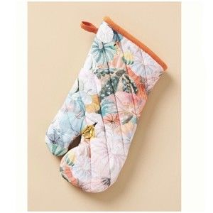 NWT Anthropologie Oven Mit Glove Pot Holder Pumpkins Pastels Quilted 16” x 6.5”